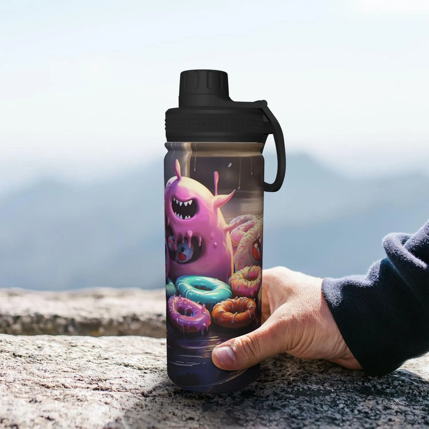 Donuts 18oz Sports Insulated Bottle For Outdoor Activities,Your Ideal Companion Staying Hydrated