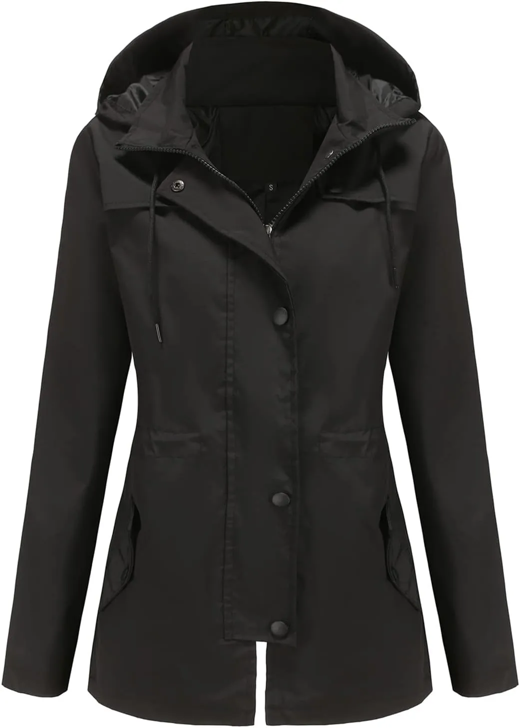 DOSLAVIDA Women's Rain Jacket Waterproof Hooded Windbreaker Lightweight Trench Coat Active Outdoor Raincoat With Hood