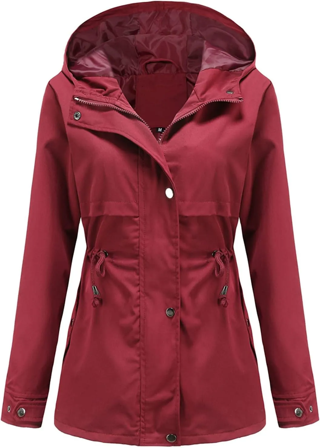 DOSLAVIDA Women's Rain Jacket Waterproof Hooded Windbreaker Lightweight Trench Coat Active Outdoor Raincoat With Hood