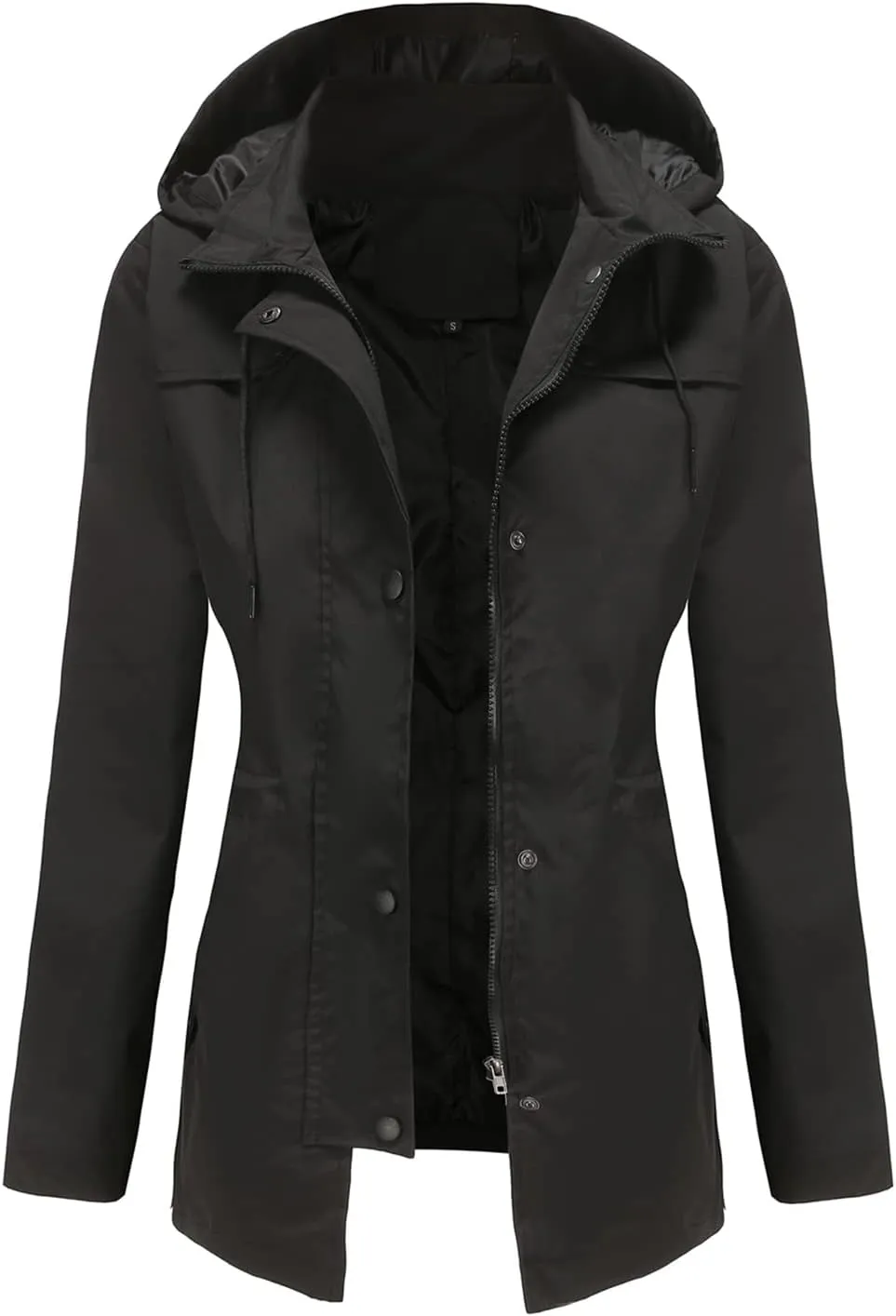 DOSLAVIDA Women's Rain Jacket Waterproof Hooded Windbreaker Lightweight Trench Coat Active Outdoor Raincoat With Hood