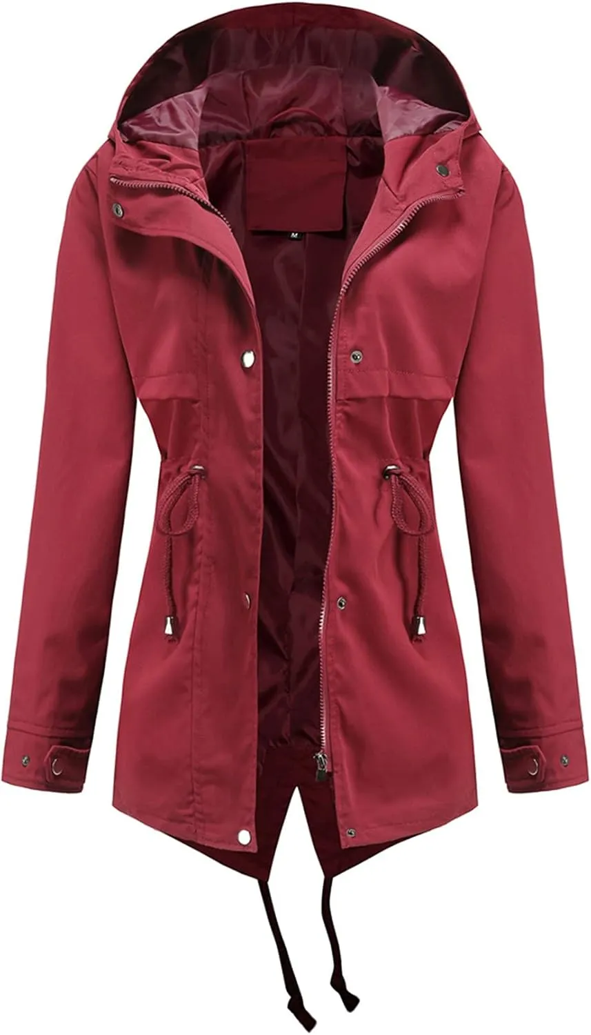 DOSLAVIDA Women's Rain Jacket Waterproof Hooded Windbreaker Lightweight Trench Coat Active Outdoor Raincoat With Hood