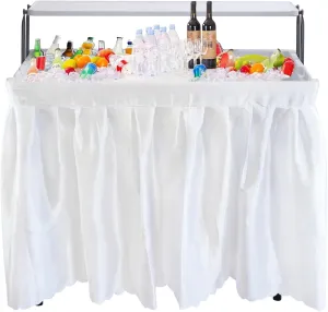 Double Camping Chair, Oversized Camping Loveseat, Padded Folding Loveseat, Camping Couch with Wine Glass Holder   4 ft Folding Ice Table, Party Cooler, Table with Drain, Party Table, Cooler Table