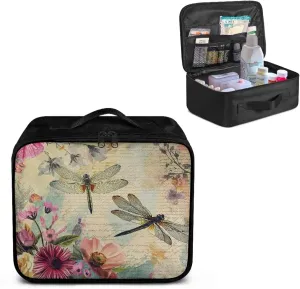 Dragonfly First Aid Bag Empty Travel Medicine Bag Large First Aid Pouches Empty Emergency Trauma Kit Organizer Bag for School, Hiking, Camping, Car, Travel, Dorm