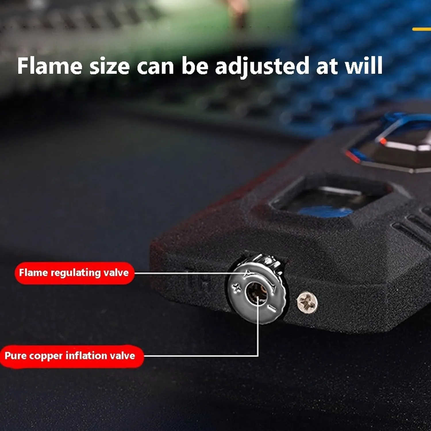 Dual Flame Torch Lighter Visual Fuel Window Adjustable Flame Refillable Butane Windproof Lighter for Outdoor Camping(Dark)