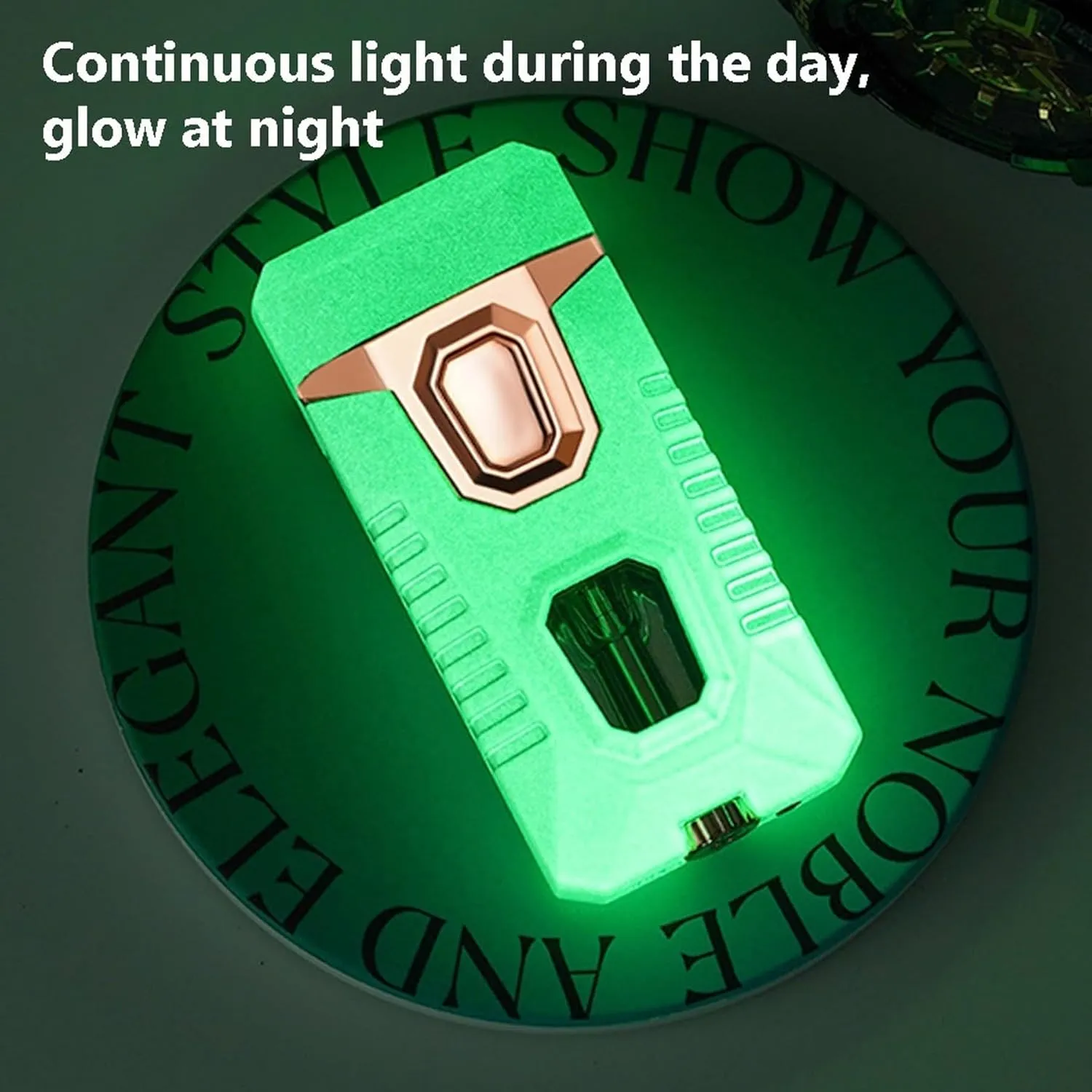 Dual Flame Torch Lighter Visual Fuel Window Adjustable Flame Refillable Butane Windproof Lighter for Outdoor Camping(Dark)