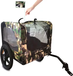 Durable Foldable Bicycle Trailer for Pets and Luggage, Stable Structure, Waterproof Fabric, Anthracite Color
