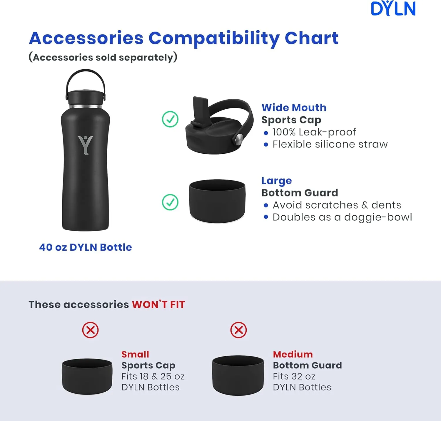 DYLN Hydrogen Water Bottle | Create Hydrating Alkaline Hydrogen-Rich Water Up to 9 pH | Vacuum Insulated Stainless Steel Water Bottle | Keeps Water Cold for 24 Hours