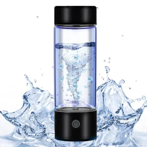 Echo NuRich Flask Hydrogen Water Bottle, 420ml Portable SPE/PEM Generator, 2200PPB in 3 Min, Rechargeable Hydrogen Ionizer for Home, Travel, Fitness - Gift for All Family Members