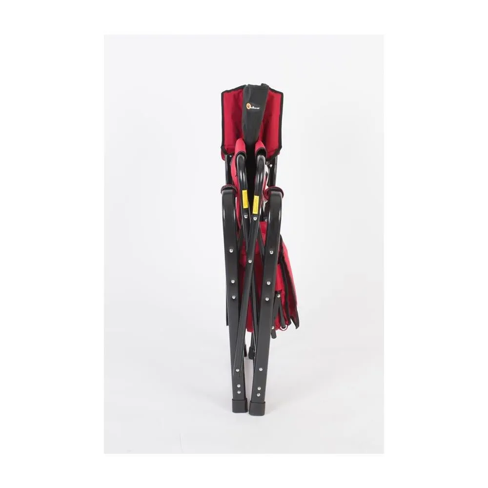 El Capitan Directors Chair Chrome Burgundy/Black