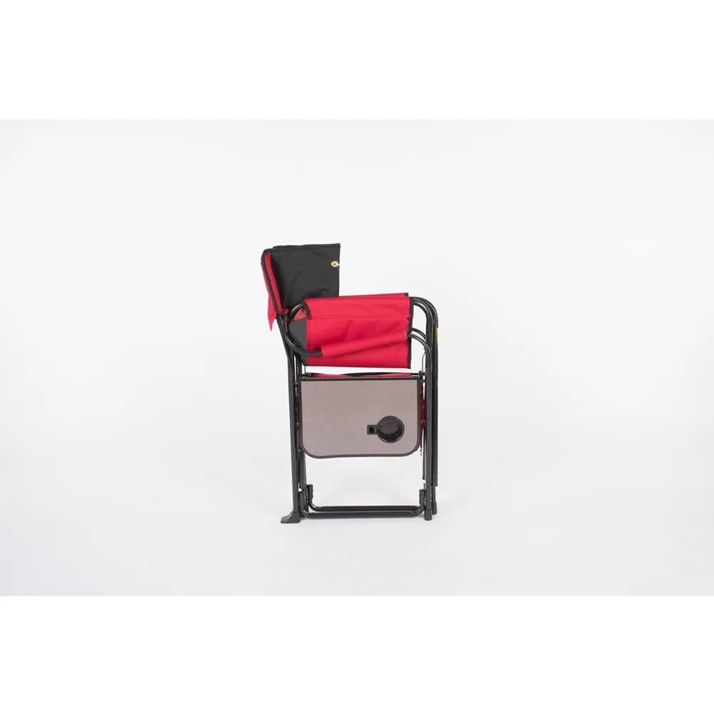 El Capitan Directors Chair Chrome Burgundy/Black