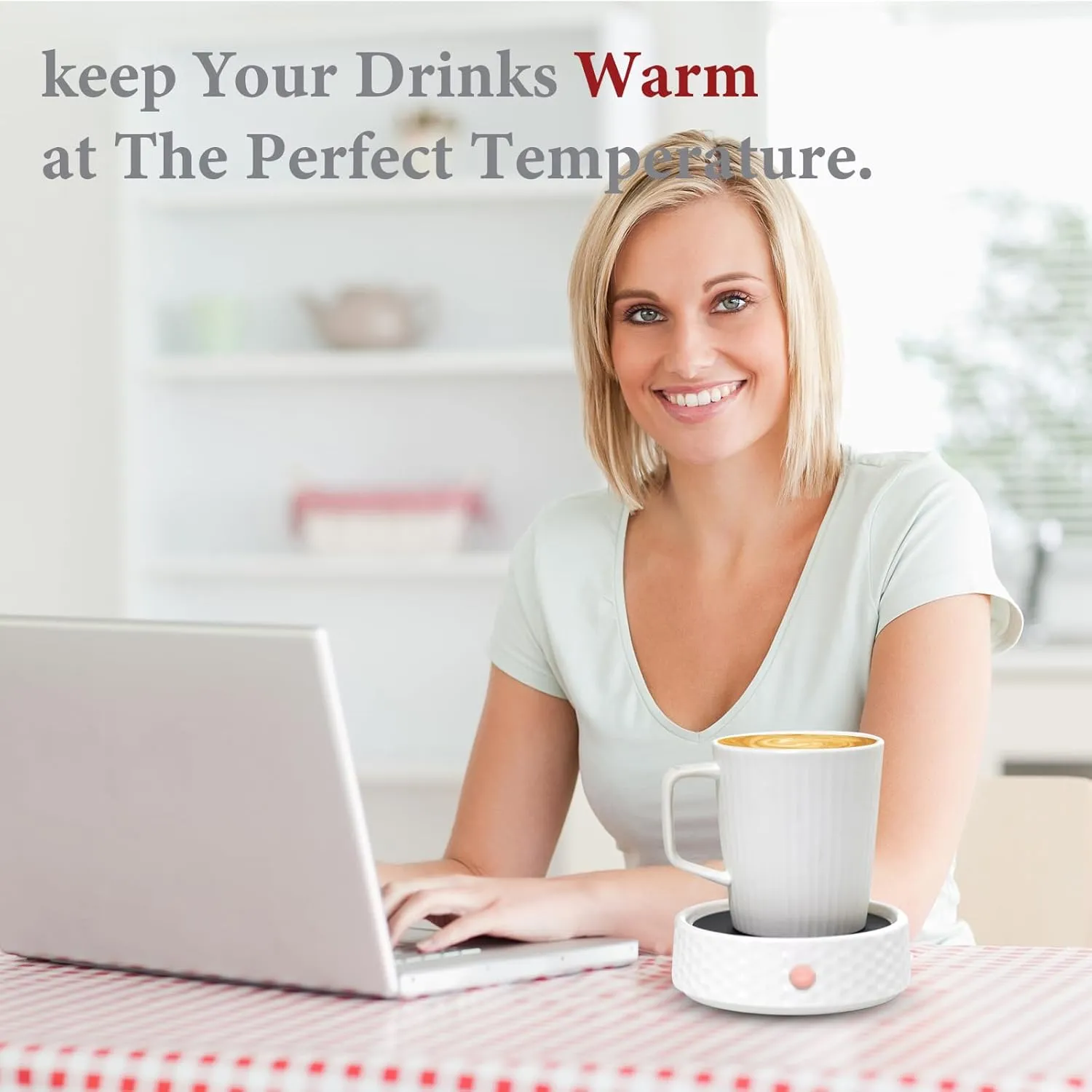 Electric Large Ceramic Candle Warmer Plate - Wax Warmer for Jar Candles, Coffee Mug, Cup - Home Office Aromatherapy Fragrance Heating Beverage Milk Tea Hot Chocolate