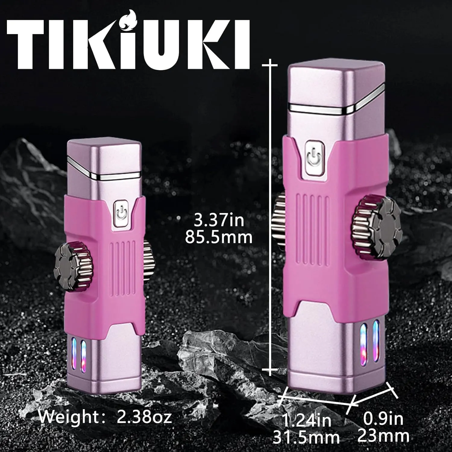 Electric Lighter - Rechargeable, Windproof, Plasma Arc Lighter for Outdoor Camping, Adventure (Pink)