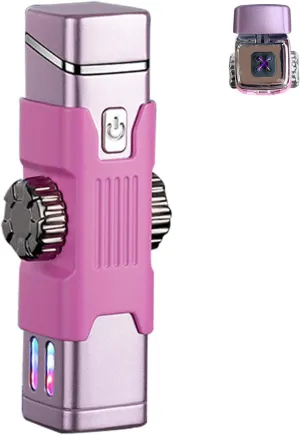 Electric Lighter - Rechargeable, Windproof, Plasma Arc Lighter for Outdoor Camping, Adventure (Pink)
