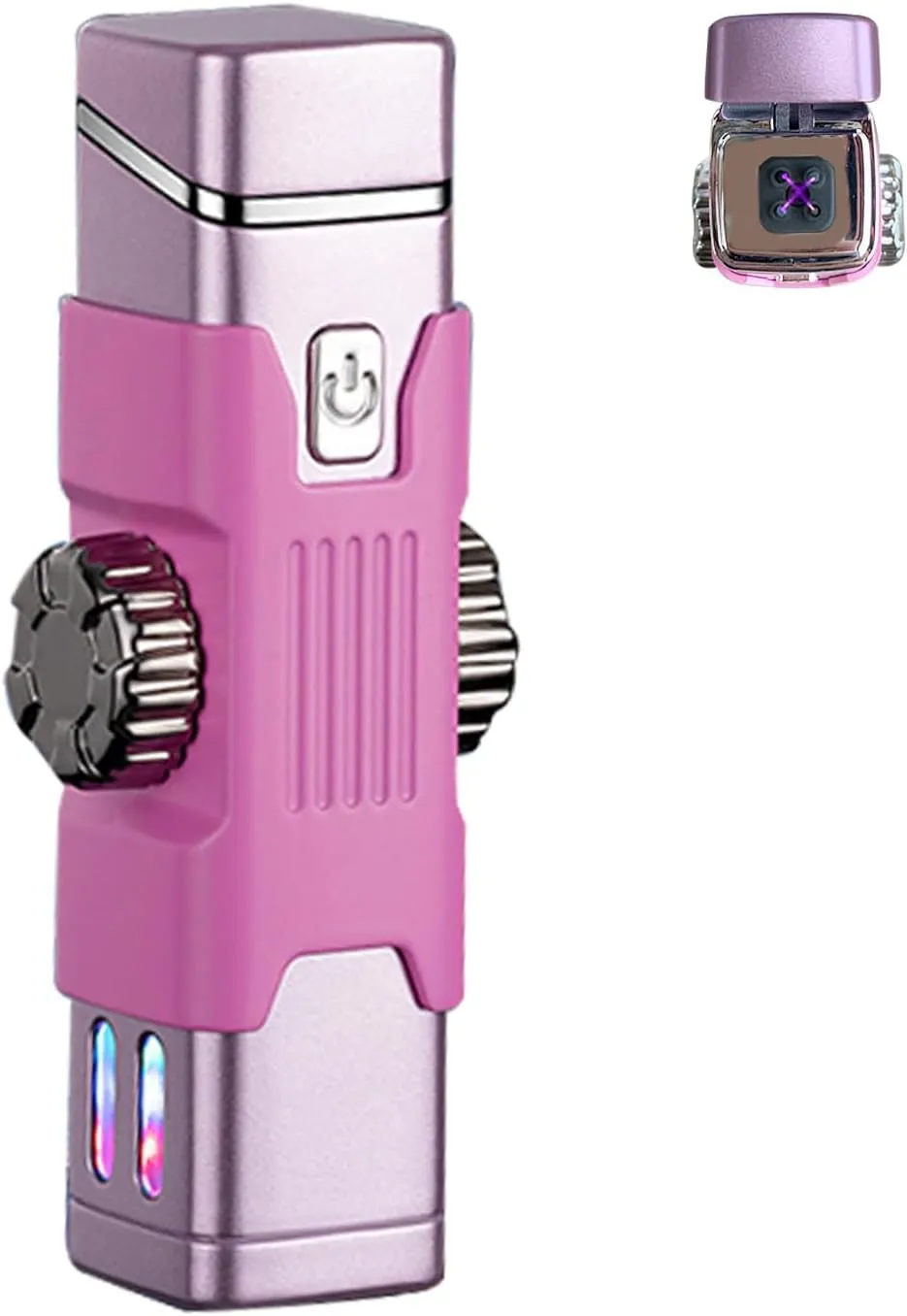 Electric Lighter - Rechargeable, Windproof, Plasma Arc Lighter for Outdoor Camping, Adventure (Pink)