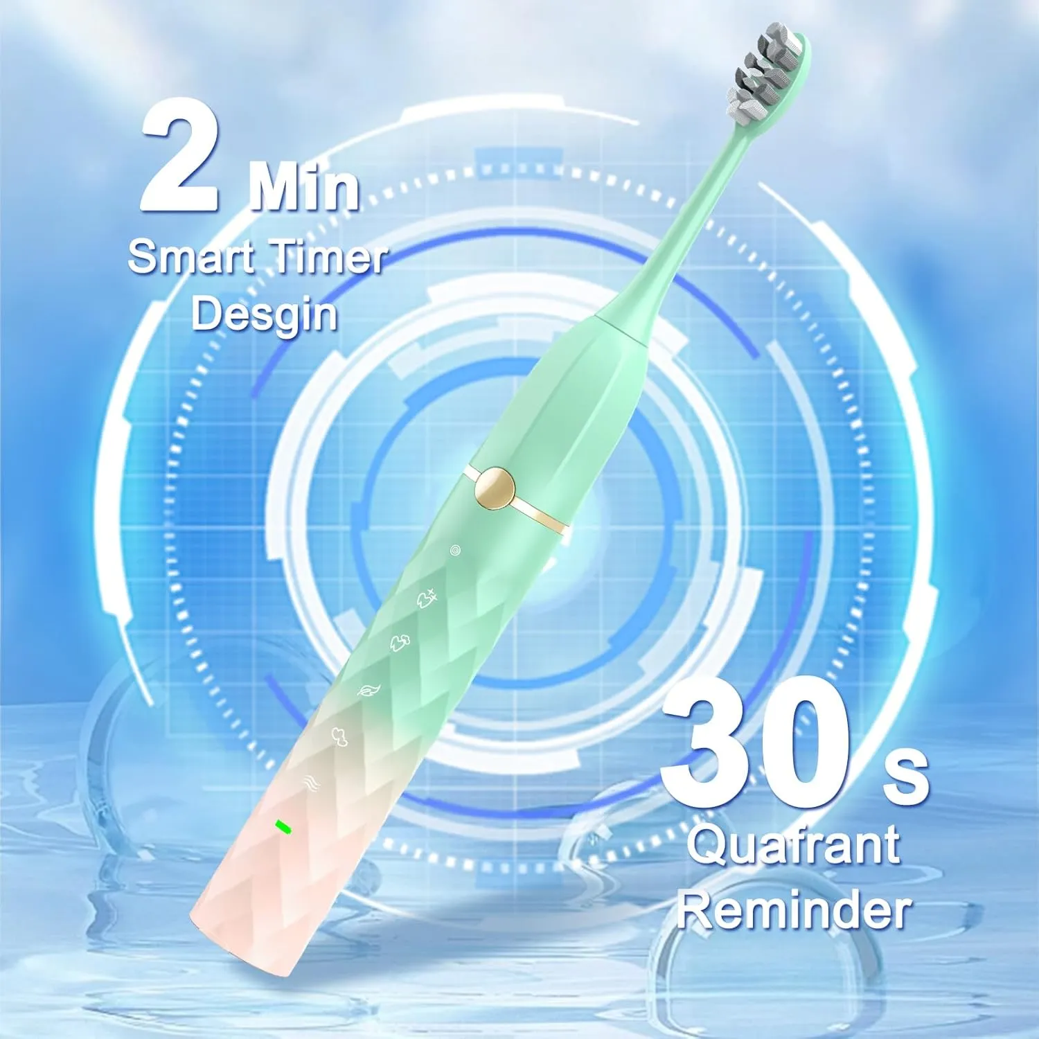 Electric Toothbrush Set, Equipped with 10 Brush Heads and Travel case, IPX8 Waterproof, 2-Minute Timer, 42000 high-Frequency Vibrations, 5 Modes, The First Choice for Gift Giving