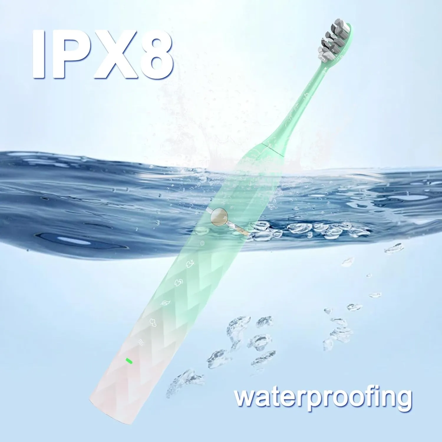 Electric Toothbrush Set, Equipped with 10 Brush Heads and Travel case, IPX8 Waterproof, 2-Minute Timer, 42000 high-Frequency Vibrations, 5 Modes, The First Choice for Gift Giving