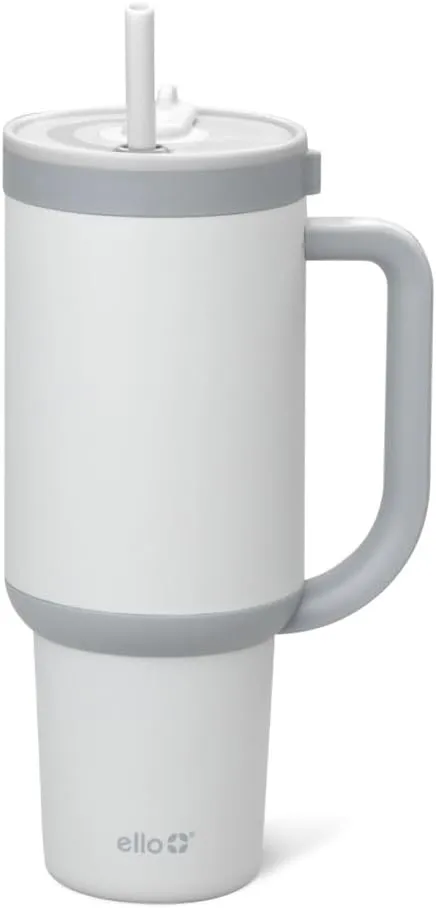 Ello Oasis Tumbler with Handle & Retracting Straw | Reusable Insulated Stainless Steel Cup 100% Leakproof, Gifts for Teens Women Men | Keeps cold for 24 Hours, 40oz 30oz Cup Holder Friendly