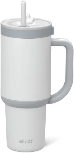Ello Oasis Tumbler with Handle & Retracting Straw | Reusable Insulated Stainless Steel Cup 100% Leakproof, Gifts for Teens Women Men | Keeps cold for 24 Hours, 40oz 30oz Cup Holder Friendly