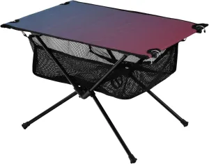 Emelivor Blue Red Gradient Folding Camping Table Portable Beach Table with Carry Bag Small Craft Table for Camping Picnic BBQ Backpacking Beach