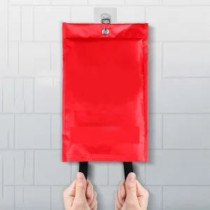 Emergency Fire Blanket, 39.37x39.37inch Flame Suppression Fiberglass Fire Blankets for House Camping Car School Office Fireplace Warehouse Emergency Survival Safety (red_1pc)
