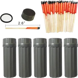 Emergency Fire Starter | Windproof & Waterproof Storm Matches with Waterproof Case & Wax Rope | Survival Gear for Camping, Hiking, Bushcraft, Hunting, Fishing, Outdoor, Power Outages, Bug Out Bag
