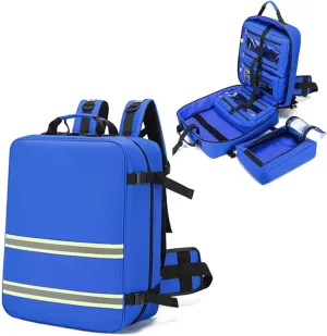 Emergency First Aid Backpack, Trauma Bag for Responders, Hiking, Camping, and Travel – Multi-Pocket Storage, Waterproof, High Visibility Reflectors