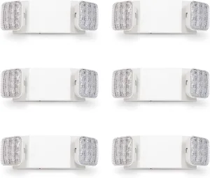 Emergency Lights with Backup battery, Two Head Adjustable Commercial Emergency Light For Home Power Failure, UL Listed, 5VA Flame Retardant,120/277V, Hardwired Emergency Lights For Business