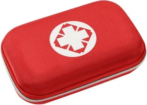 Emergency Medicial First Aid Bag Empty Mini Travel Camping Car Outdoor Survival Kit Portable EVA Case Storage for Travel Hiking Multifunction Emergency Medicine Storage Bag-8x5 inch(Red)