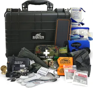 Emergency Preparedness & Survival Kit for 2 - Over 175 Pieces - Waterproof & Durable Hard Case - Food & Water, Gear & Tools, First Aid, Shelter