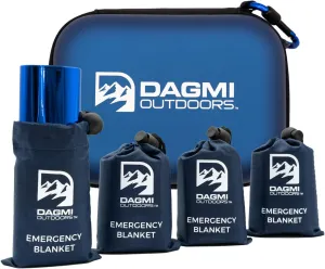Emergency Survival Blanket 4 Pack Thermal Mylar Foil Space Blankets for Extreme Cold Weather - NASA Designed - Perfect for Camping, Hiking, Car, Warmth - Outdoor Waterproof Gear