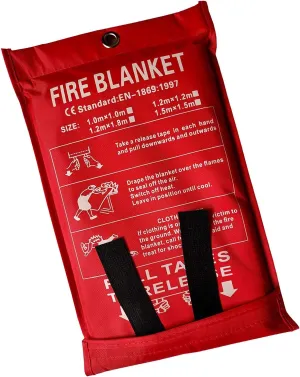 Emergency Survival Fiberglass Fire Blanket Shelter Safety Cover Ideal for The Kitchen, Fireplace, Grill, car, Camping (70x70 in)