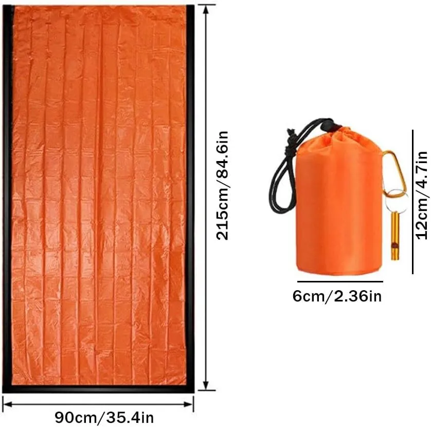 Emergency Survival Sleeping Bag 84.6"X36" (4 Sets)- Waterproof Thermal Bivy Sack for Camping Hiking and Outdoor Activities - Compact Portable Lightweight for Ultimate Warmth in Emergencies (Green)