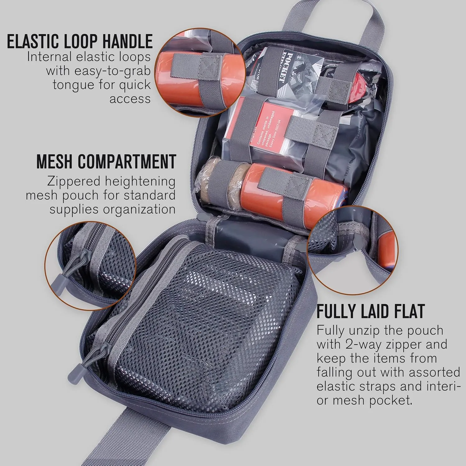 Emergency Trauma First Aid Kit, IFAK EMT Military Med Kit, Nylon Laser Cut Molle Pouch, Combat Tactical IFAK for First Response Bleeding Control
