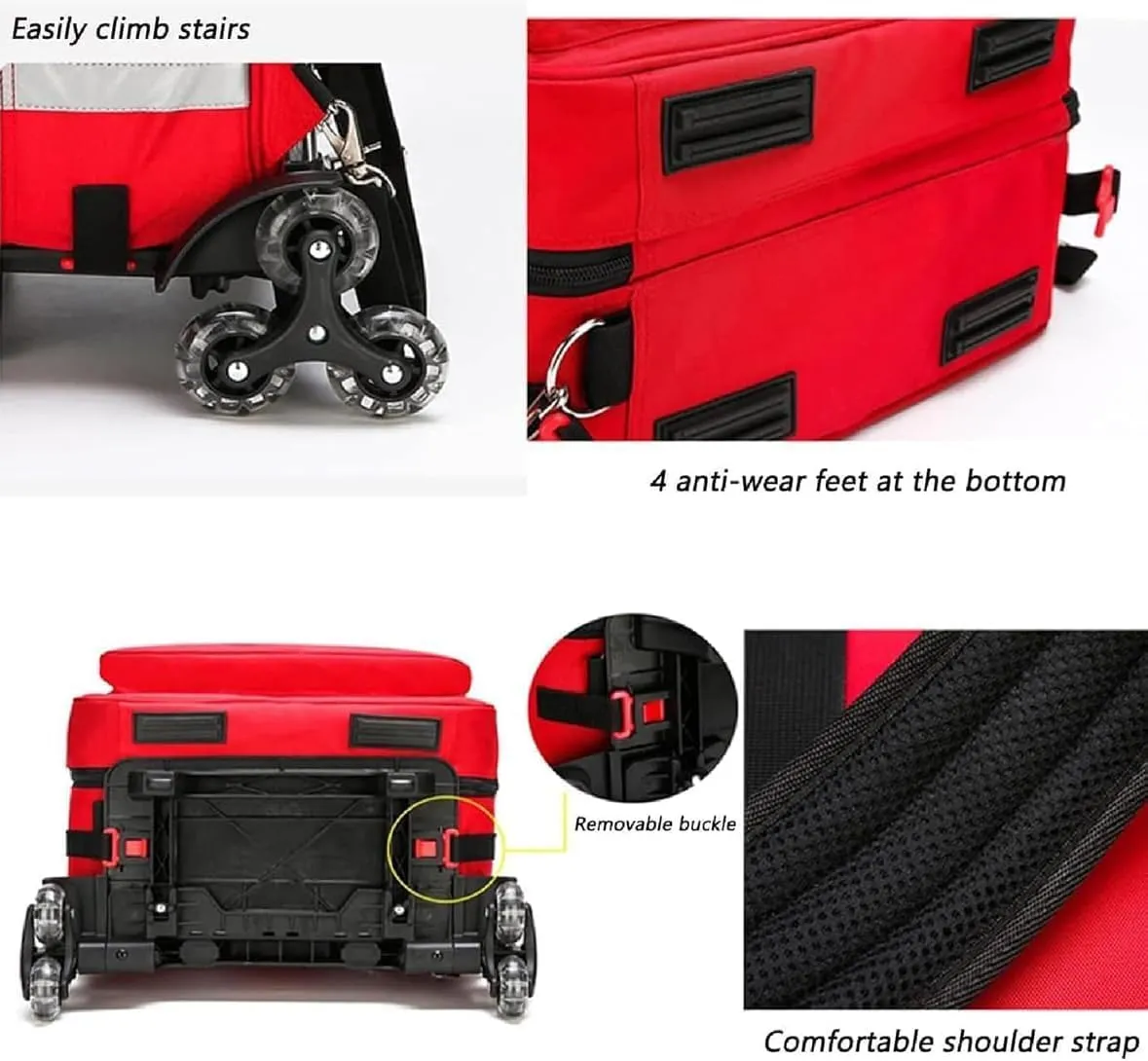 Emergency Treatment Backpack Large Capacity, Medical Bag with Detachable Trolley, First Aid Kits Storage Medical Bag