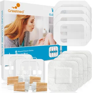 Emergency Wound Closure Strips - 16Pcs Laceration Closure Kit - 2 Types Zipstitch Wound Closure Device - Quick Clot Stitchles Suture Kit Bandaids Butterfly Bandages