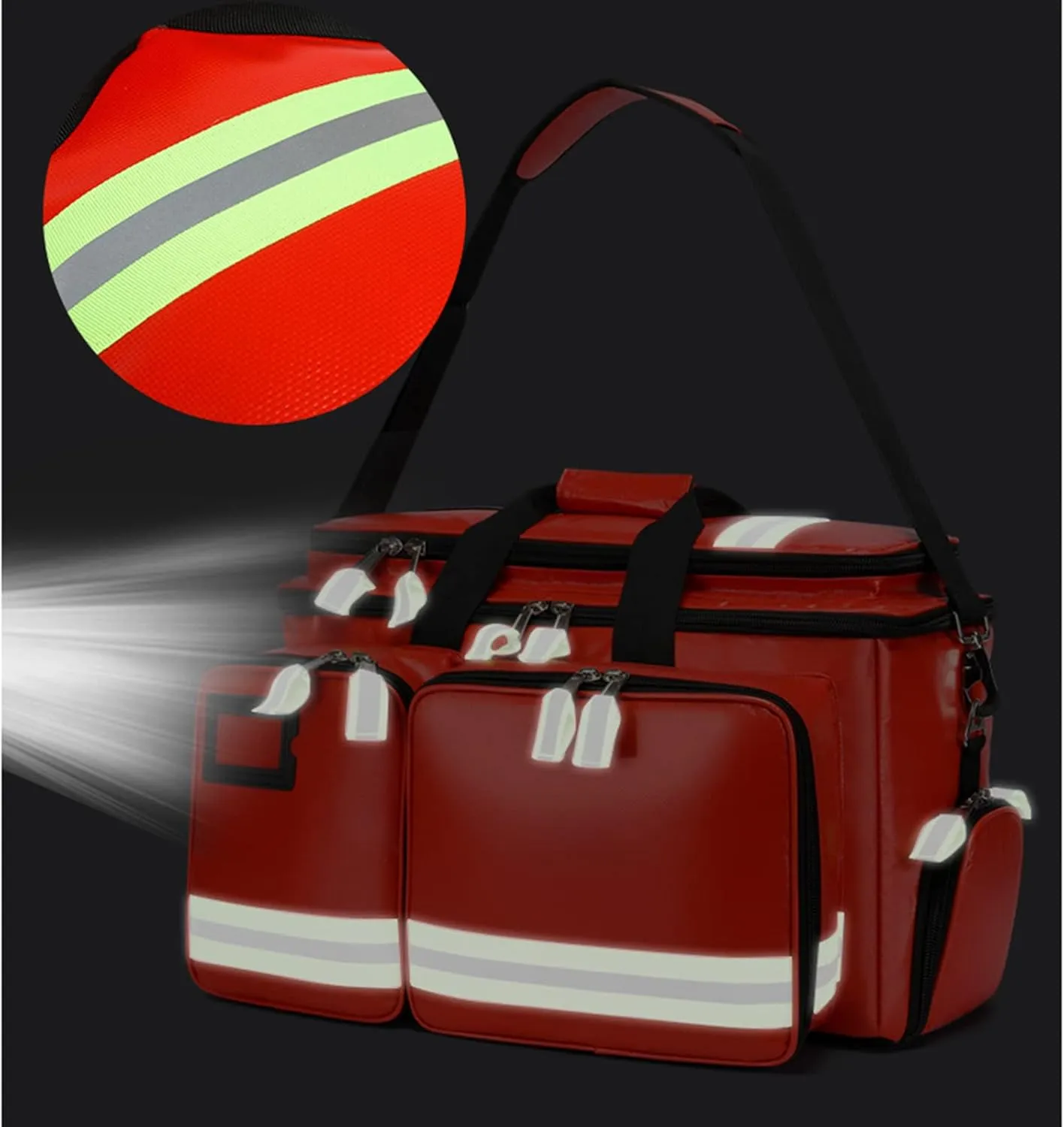 Empty First Aid Kit, Waterproof Compact Emergency Response Trauma Bag for Home, Office, Car, Travel, Outdoor, Camping, Hiking, Boating(Red)