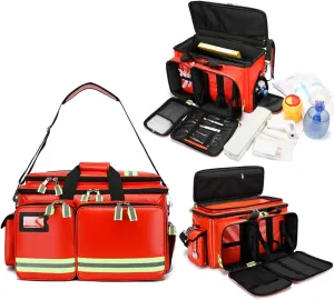 Empty First Aid Kit, Waterproof Compact Emergency Response Trauma Bag for Home, Office, Car, Travel, Outdoor, Camping, Hiking, Boating(Red)