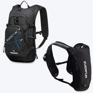EVERFUN Hydration Backpack Bundle – Includes 18L Pack with 2L Bladder & 4L Pack with 1.5L Bladder – Lightweight, Insulated for Hiking, Biking, Running, Festivals