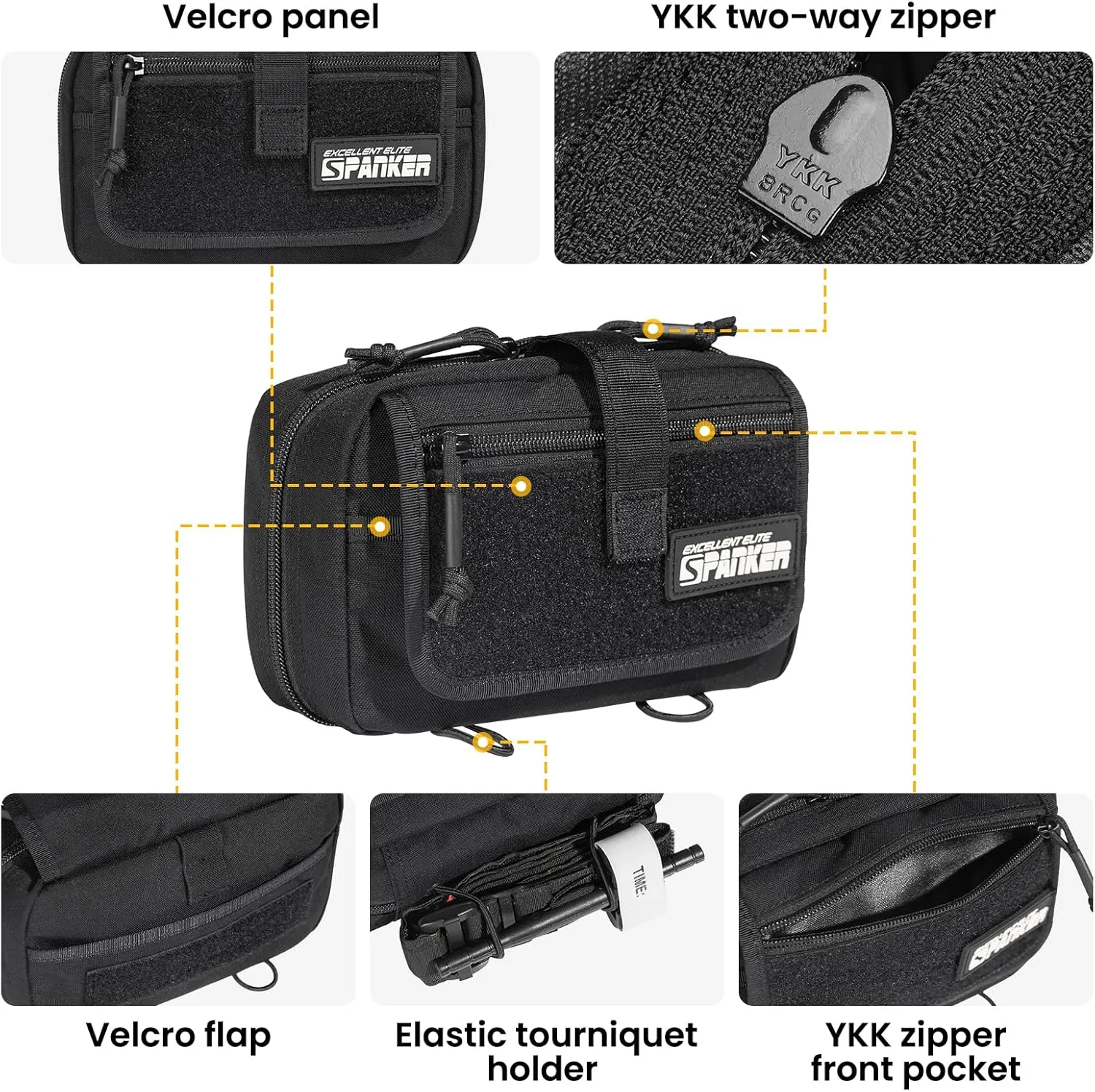 EXCELLENT ELITE SPANKER Tactical First Aid Pouch IFAK Rip Away Molle EMT Pouch Compact Admin Pouch Medical Utility Pouch Emergency Survival Kits for Tactical Vest,Backpack