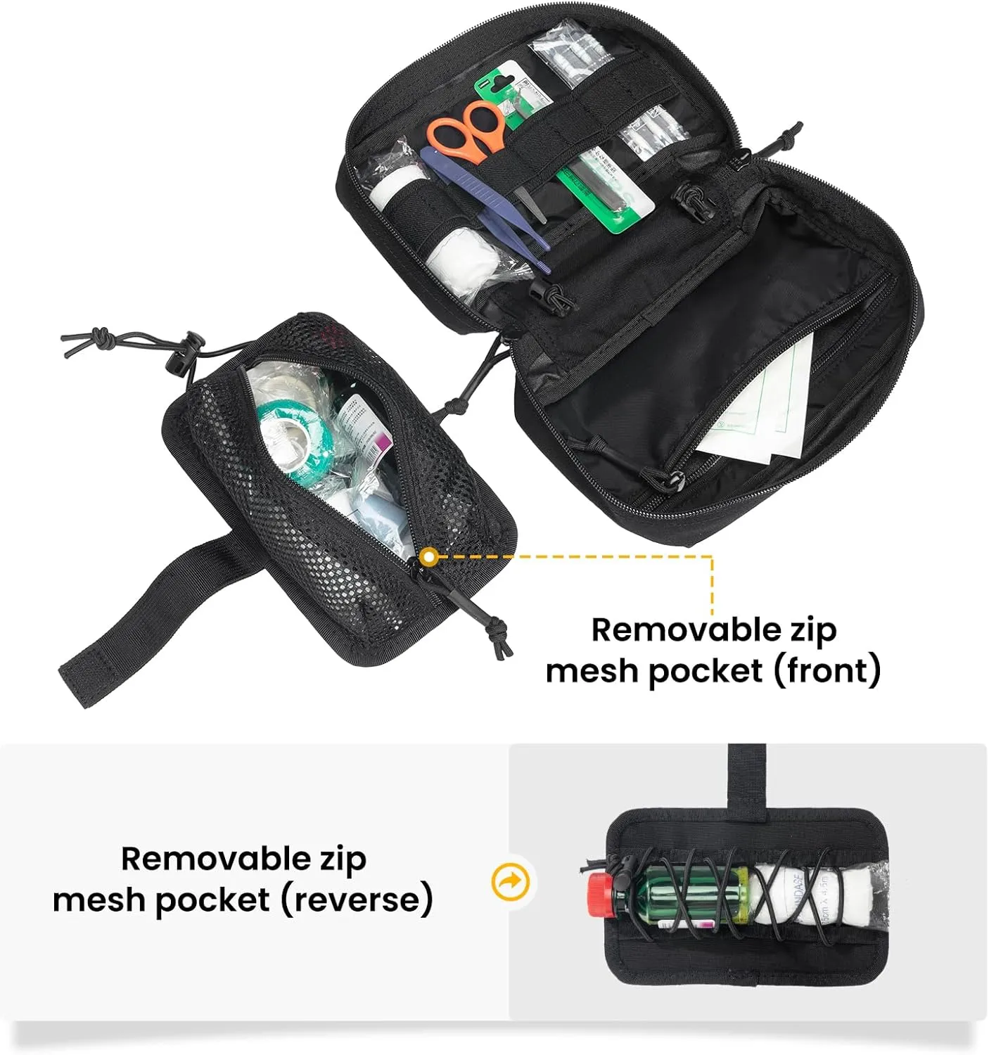 EXCELLENT ELITE SPANKER Tactical First Aid Pouch IFAK Rip Away Molle EMT Pouch Compact Admin Pouch Medical Utility Pouch Emergency Survival Kits for Tactical Vest,Backpack