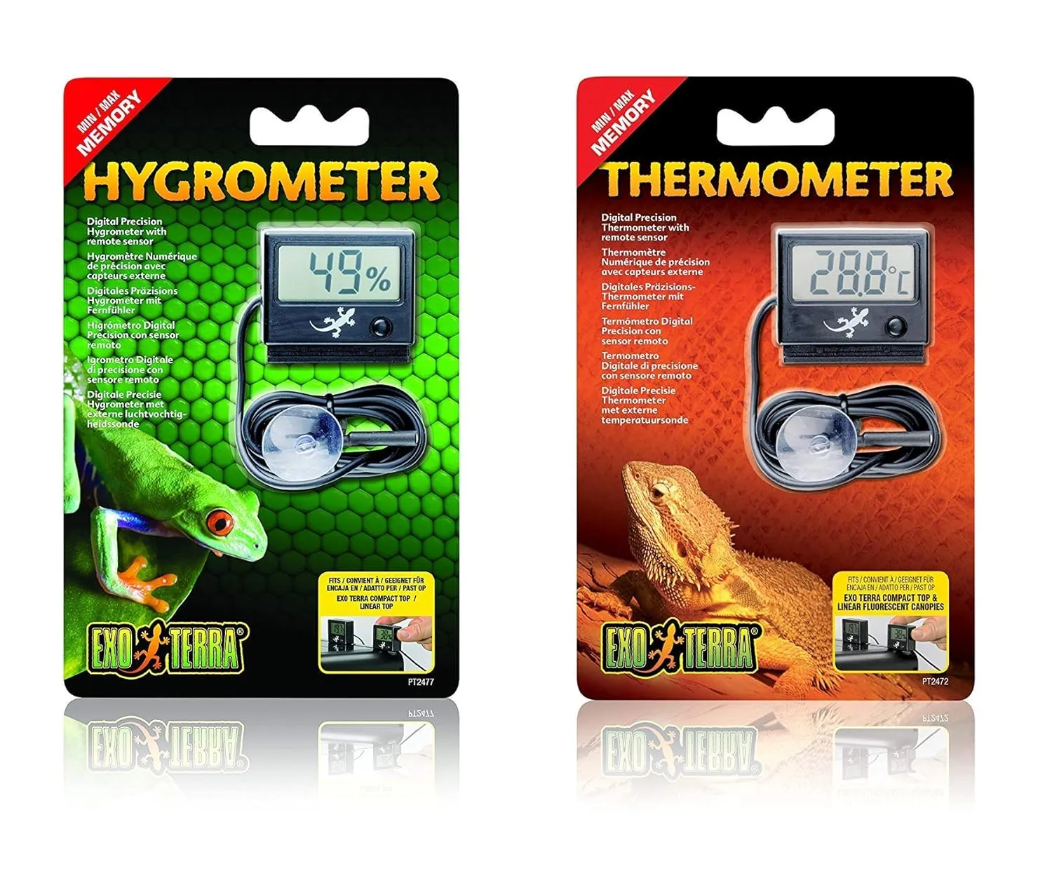 Exo Terra LED Thermometer and Hygrometer Bundle for Reptile Terrariums