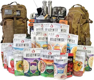 Family Comfort 72 Emergency Survival Kit/Backpack – 72 Hour for 2 People – Disaster Preparedness – Delicious ReadyWise Food, Gear, Lighting, First Aid, Tools & More - Sirius Survival
