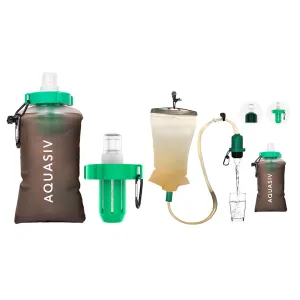 Filters with HFM Carbon & Pre Filter, Gravity Bag & Squeeze Pouch - Lightweight Personal Portable Water Filter - Reliable Camping & Hiking Water Filter
