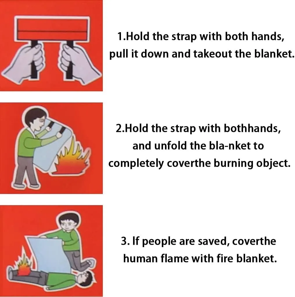 Fire Blanket Boxed Extra Large Size Survival Blanket, Silicone Household Emergency Blankets, Kitchen Escape Fire Suppression Blanket, Fire Equipment (Color : White, Size : 39 * 39inches)