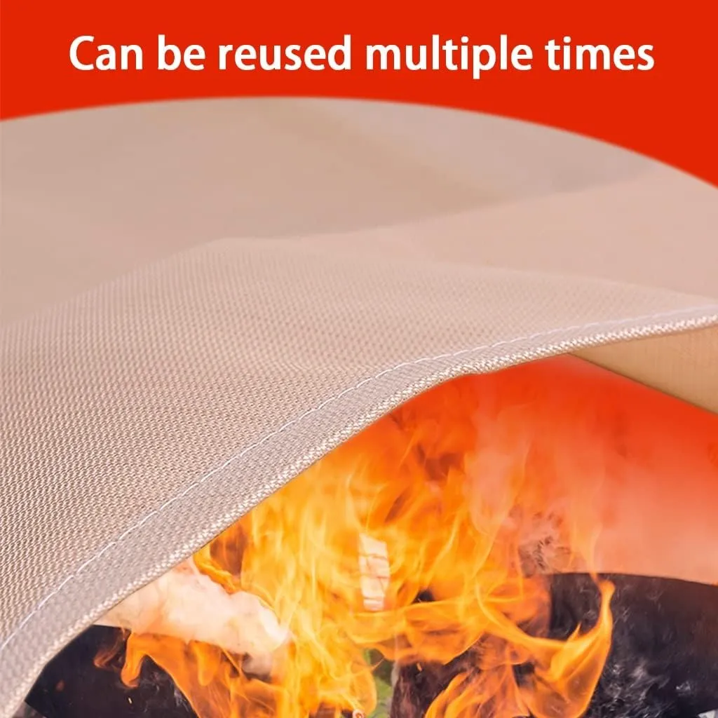 Fire Blanket Premium Fire Blanket Fiberglass Material Fireproof Blanket, Emergency Escape Survival Blanket, Professional Use of Welding Blankets, Multiple Choices (Color : Gold, Size : 39 * 39inches)