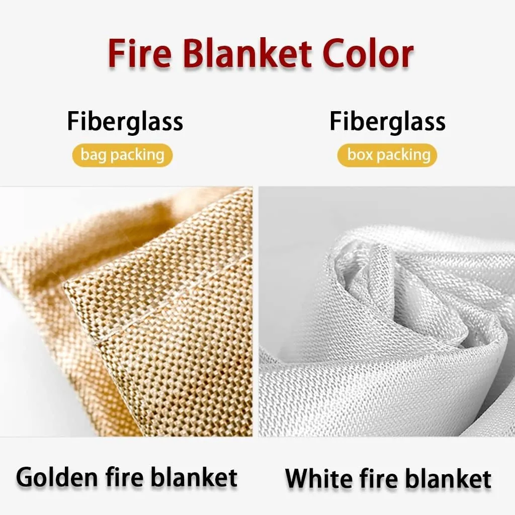 Fire Blanket Premium Fire Blanket Fiberglass Material Fireproof Blanket, Emergency Escape Survival Blanket, Professional Use of Welding Blankets, Multiple Choices (Color : Gold, Size : 39 * 39inches)