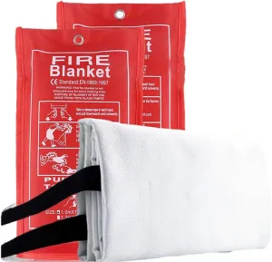 Fire Blankets for Home and Kitchen, Fire Blanket, Emergency Fire Blanket, Fiberglass Fire Blanket, for The Kitchen, Fireplace, Car, Camping,Fire Proof Survival,Safety Reusable,1.0mX1.0m