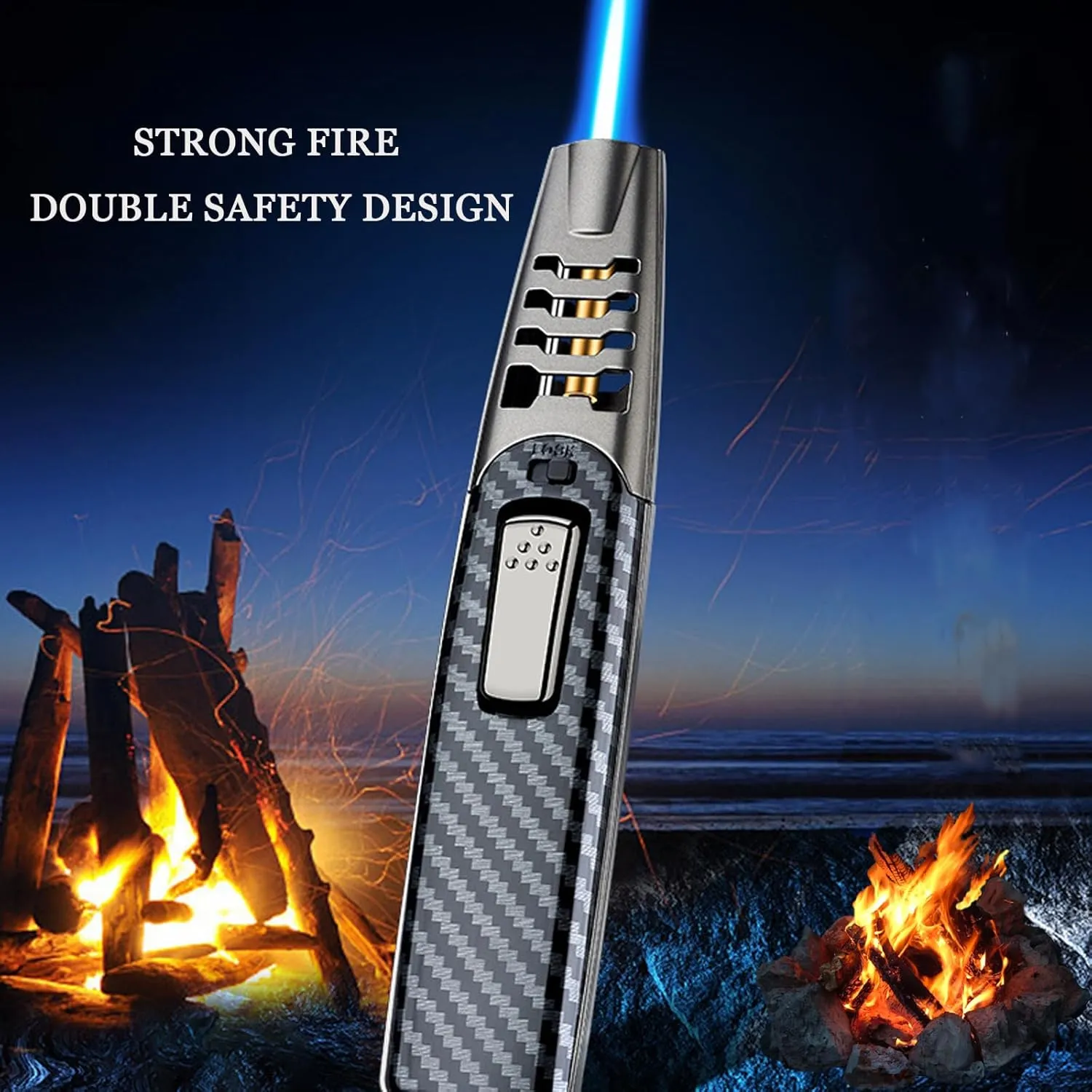 Fire Blaze Lighter Electric,Fire Blaze Lighter,Powerful Firepower Adjustable Dual-Arc Torch Lighter (1PCS-Walnut)