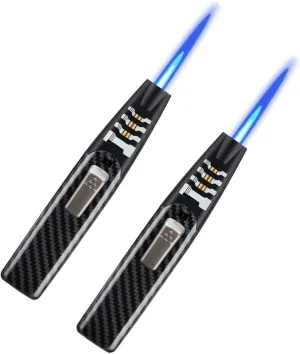 Fireblaze Electric Lighter, Fire Blaze Electric Lighter, Windproof Blue Flame Torch Lighter, Outdoor Multi-Purpose, Refillable Butane Gas Lighter(B)