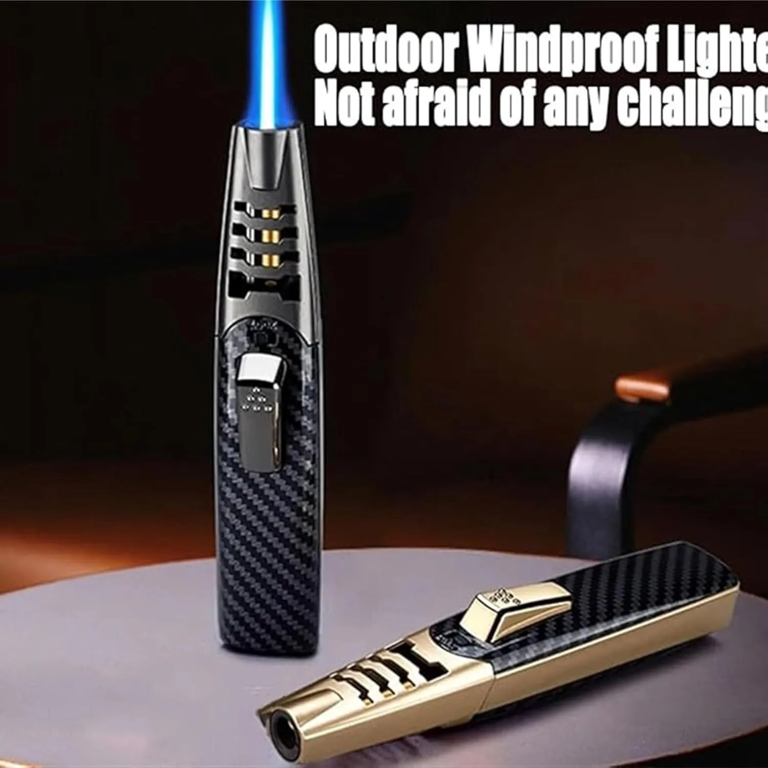 Fireblaze Electric Lighter, Fire Blaze Electric Lighter, Windproof Blue Flame Torch Lighter, Outdoor Multi-Purpose, Refillable Butane Gas Lighter(B)